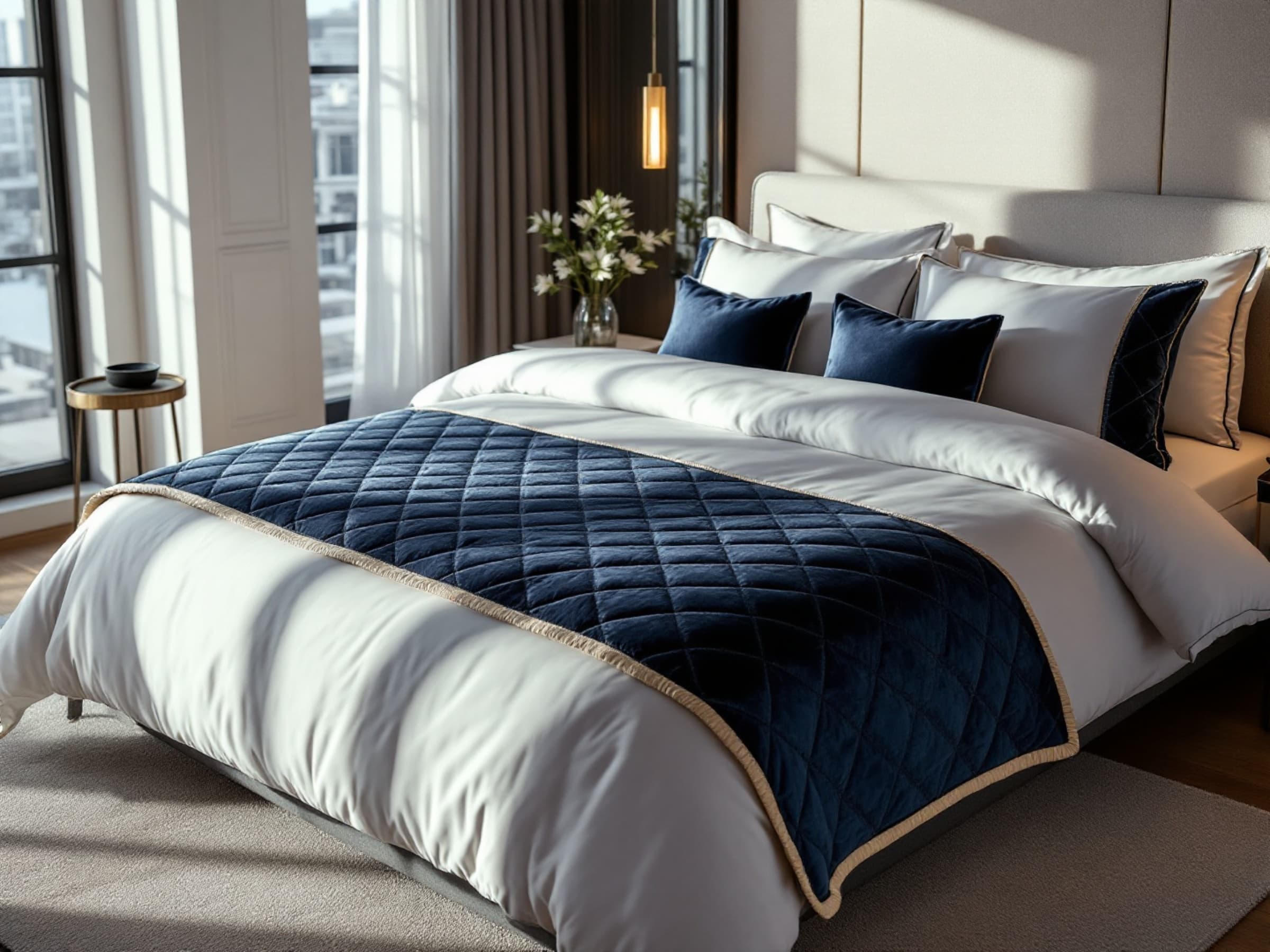 Bed Runner Set - Quilted / Velvet / Jacquard